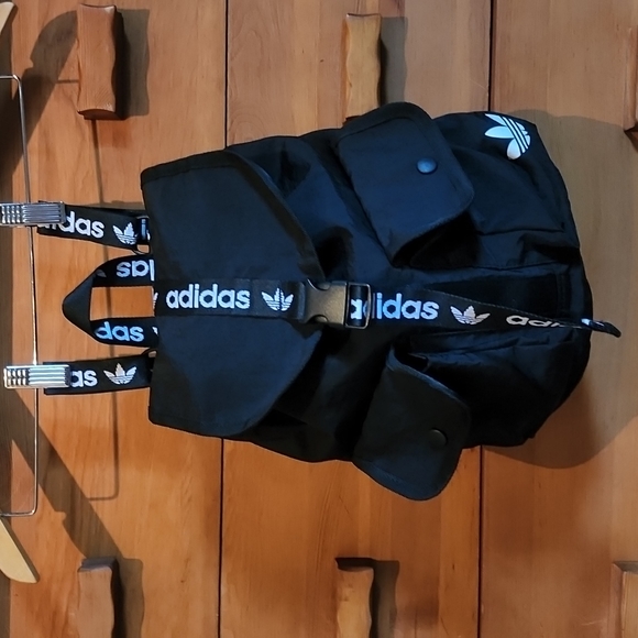 🆕️ NWOT Adidas: Utility Backpack, Black / White, small approx 11"h x 5"d x 9"w